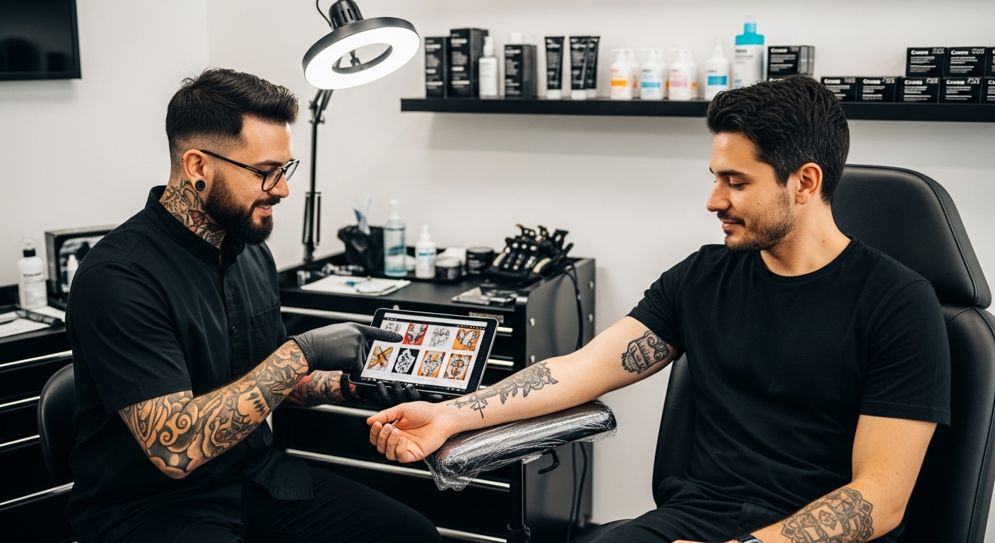 modern tattoo studio painless