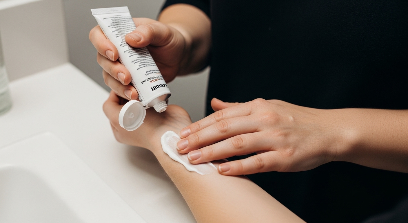 aplikace krému před tetováním