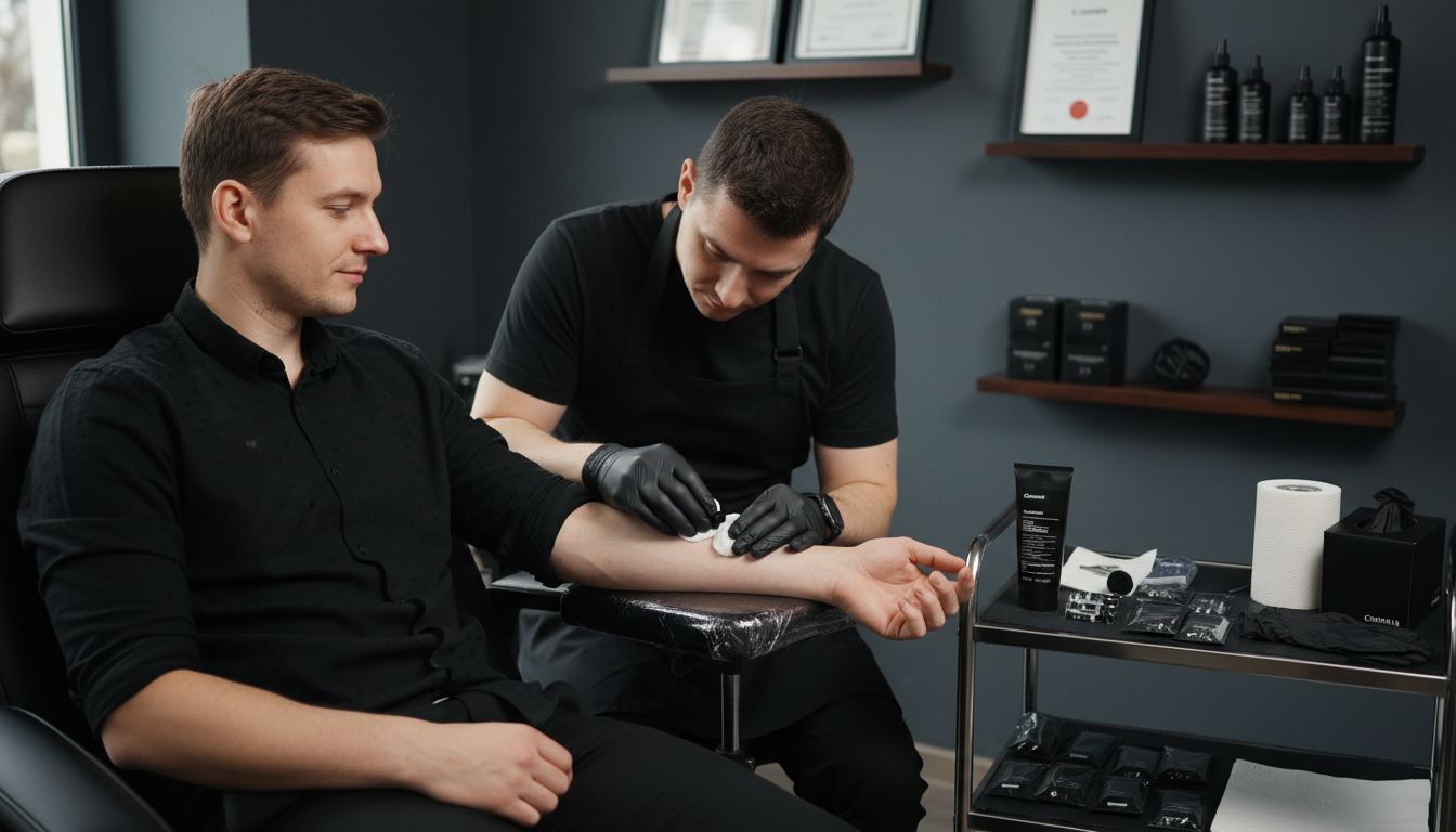 příprava tetování studio