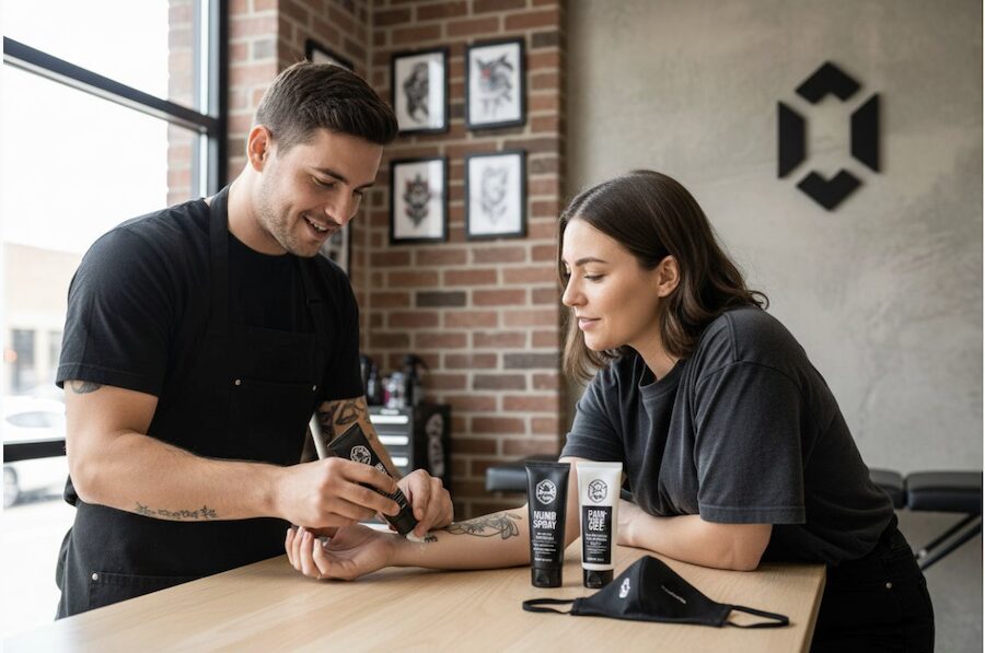 příklady znecitlivění před tetováním