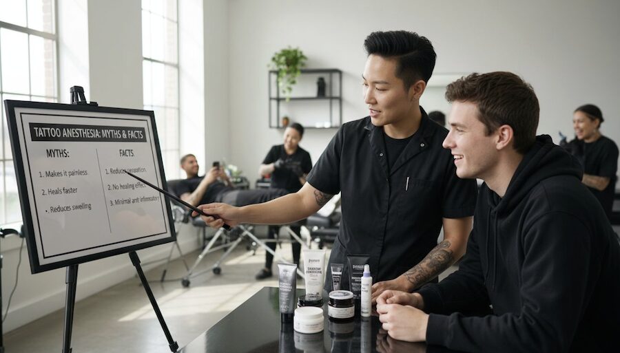 mýty o znecitlivění tetování